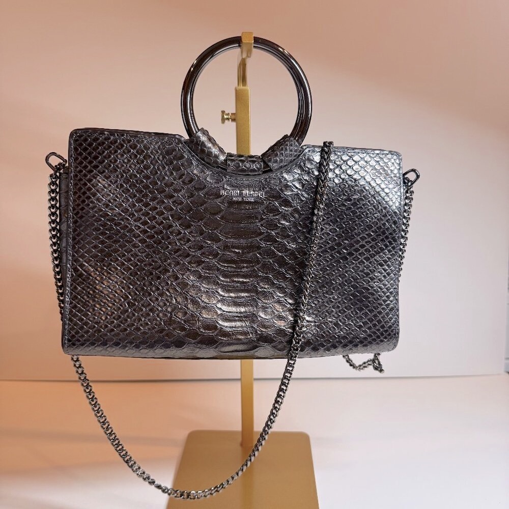 Henri Bendel Luxury Snakeskin Bag | Bracelet Handle | Chain Strap | Pristine